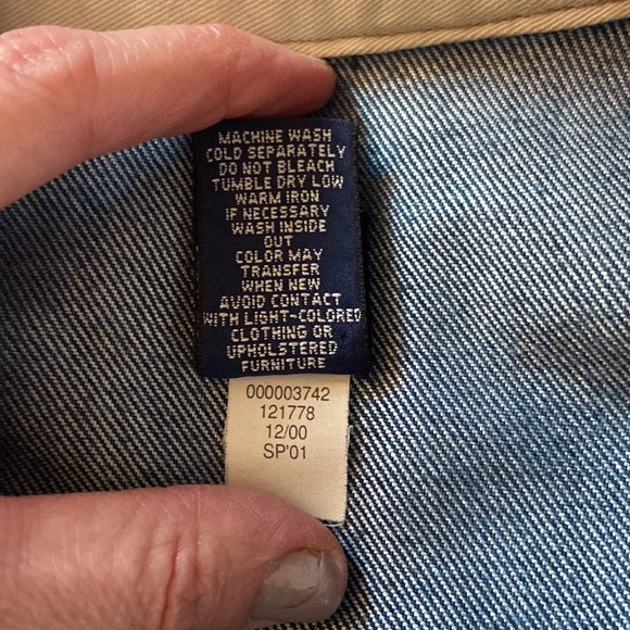 GAP, size SMALL, dark denim adjustable fitted waist and collared jacket - Picture 3 of 7